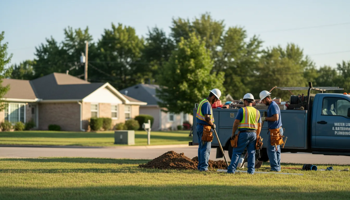 Residential water line and bathroom plumbing service in Roberts, WI